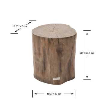 Daintree Concrete Side Table - Red Wood