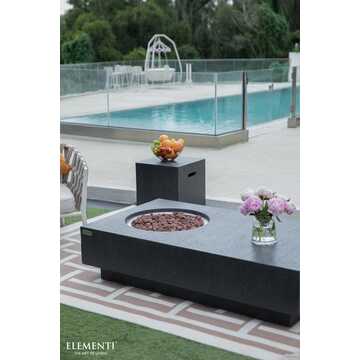 Elementi - Square Tank Cover - Textured Finish - Dark