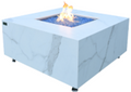 Elementi Plus - Bianco Porcelain Fire Table - White Square - Liquid Propane