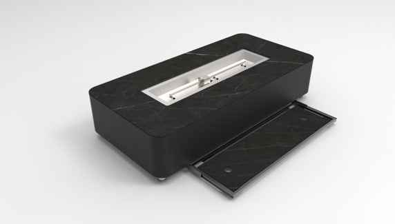 Elementi Plus - Valencia Porcelain Top Fire Table - Black Rectangle – Liquid Propane