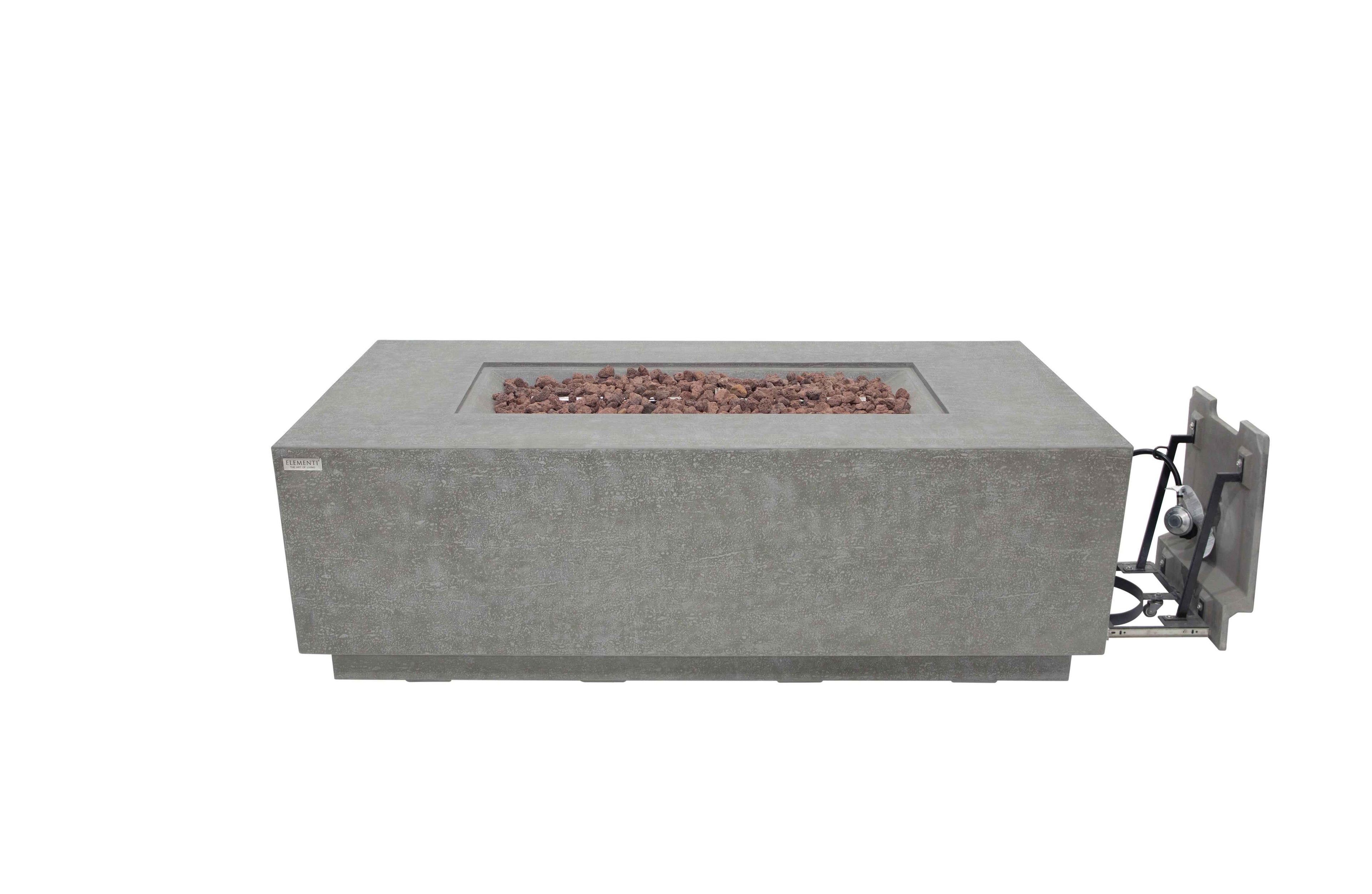 Elementi - Andes Fire Table - Light Gray - Liquid Propane