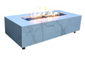Elementi Plus - Carrara Porcelain Fire Table - White Rectangle - Liquid Propane