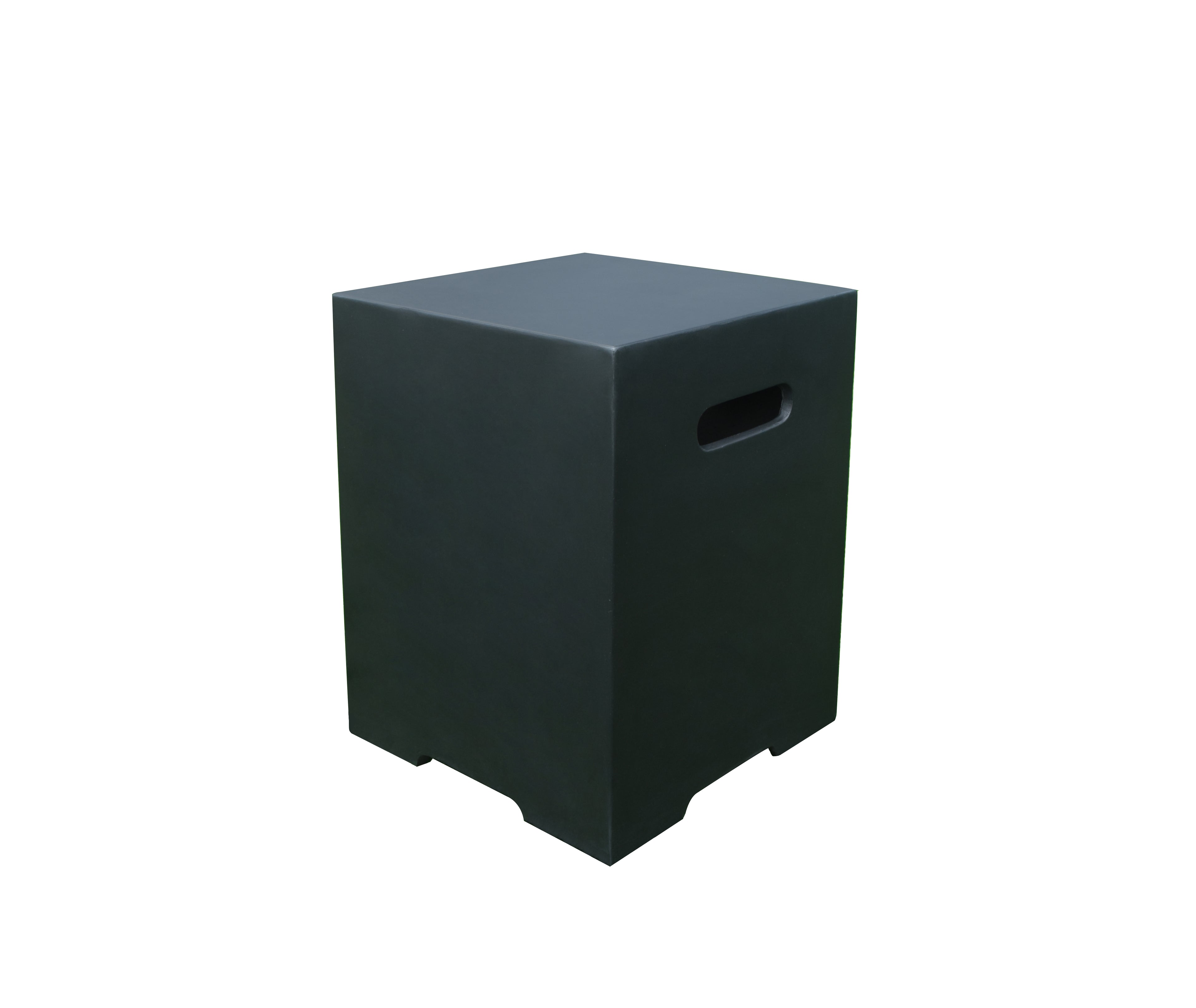 Modeno - Square Tank Cover - Smooth Finish - Black - Elementi Fires