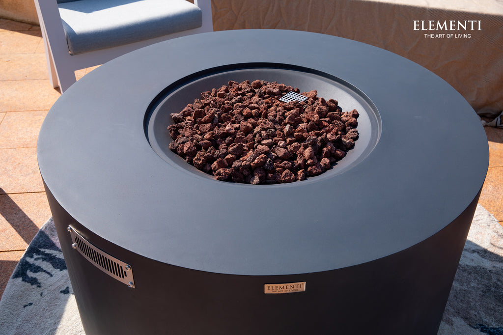 Elementi - Pacaya Fire Table - Dark Gray - Liquid Propane