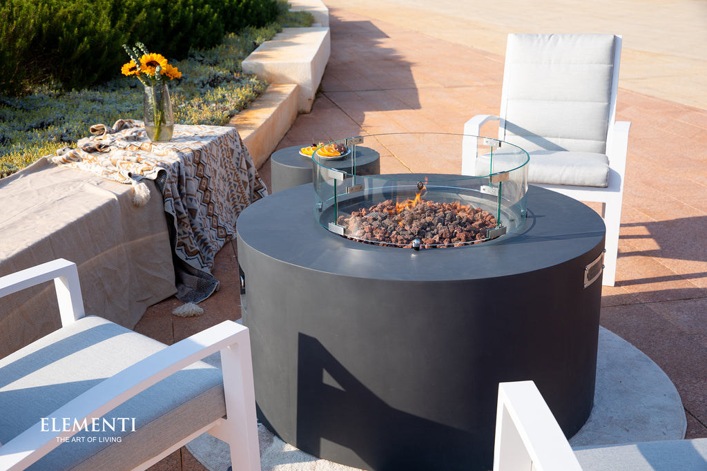Elementi - Pacaya Fire Table - Dark Gray - Liquid Propane