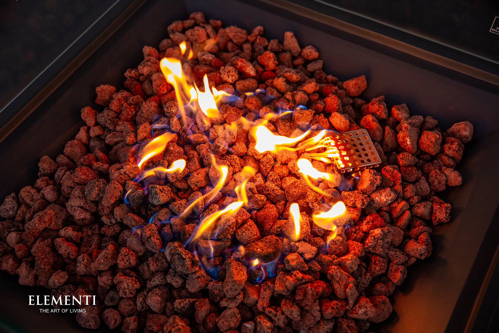 Elementi - Rocky Fire Table - Dark Gray - Liquid Propane