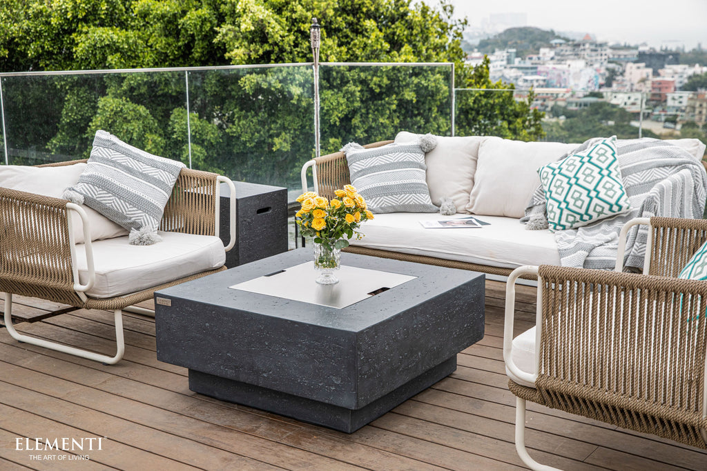 Elementi - Manhattan Fire Table - Dark Gray - Natural Gas