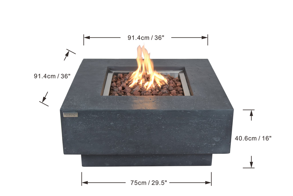 Elementi - Manhattan Fire Table - Dark Gray - Natural Gas