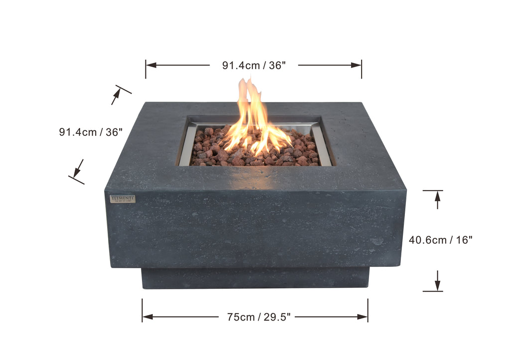 Elementi - Manhattan Fire Table - Dark Gray - Liquid Propane