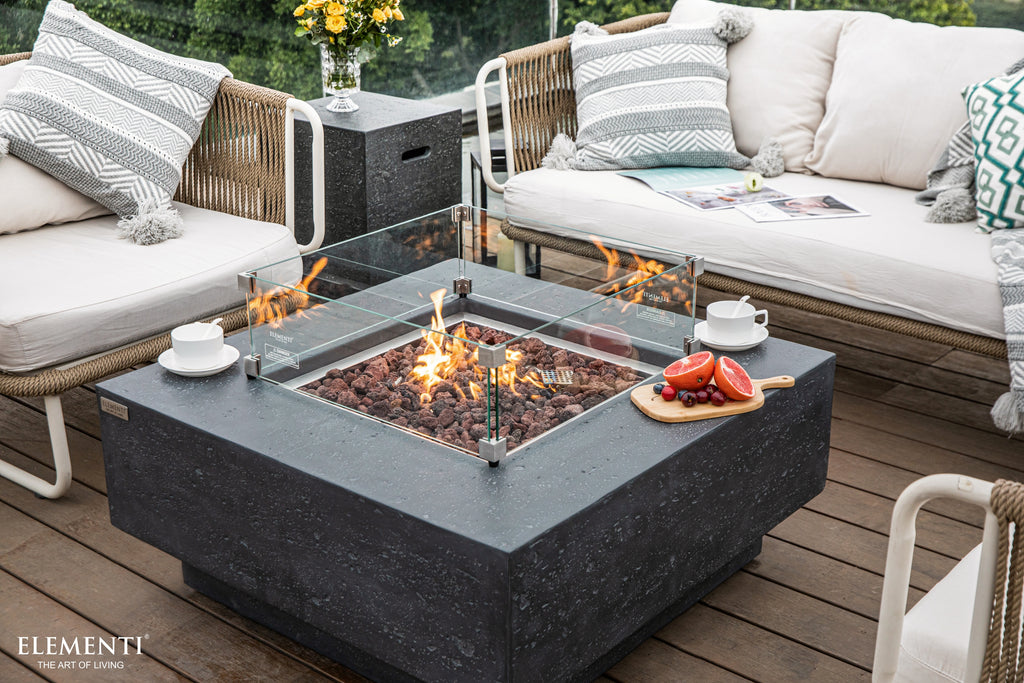 Elementi - Manhattan Fire Table - Dark Gray - Liquid Propane