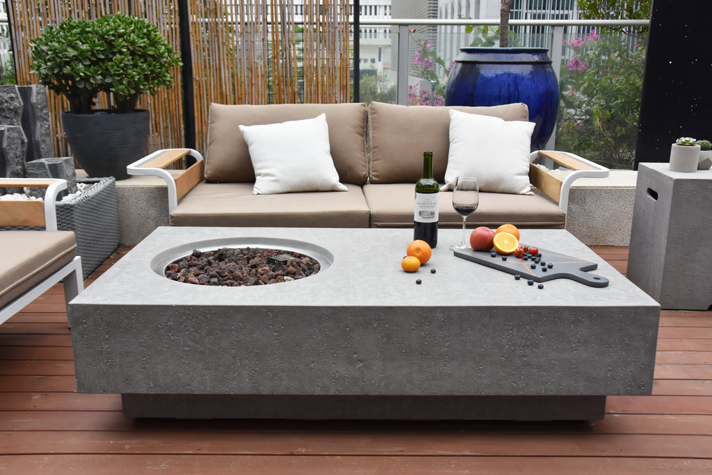 Elementi - Table à feu Metropolis - Gris clair - Gaz naturel 