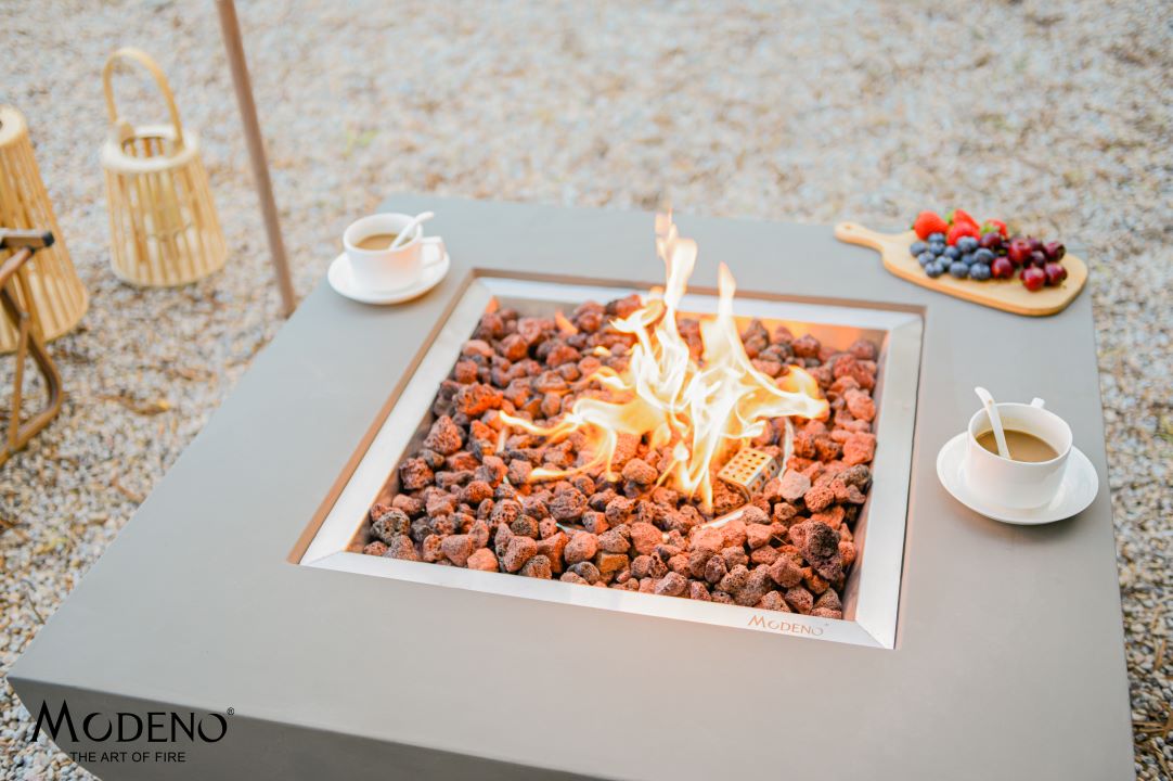 Modeno - Westport Fire Table - Light Gray - Natural Gas