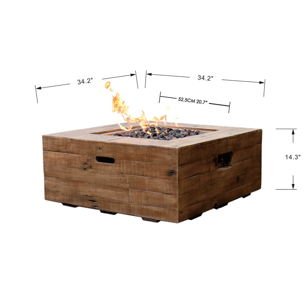 Modeno - Wilton Fire Table Redwood - Liquid Propane