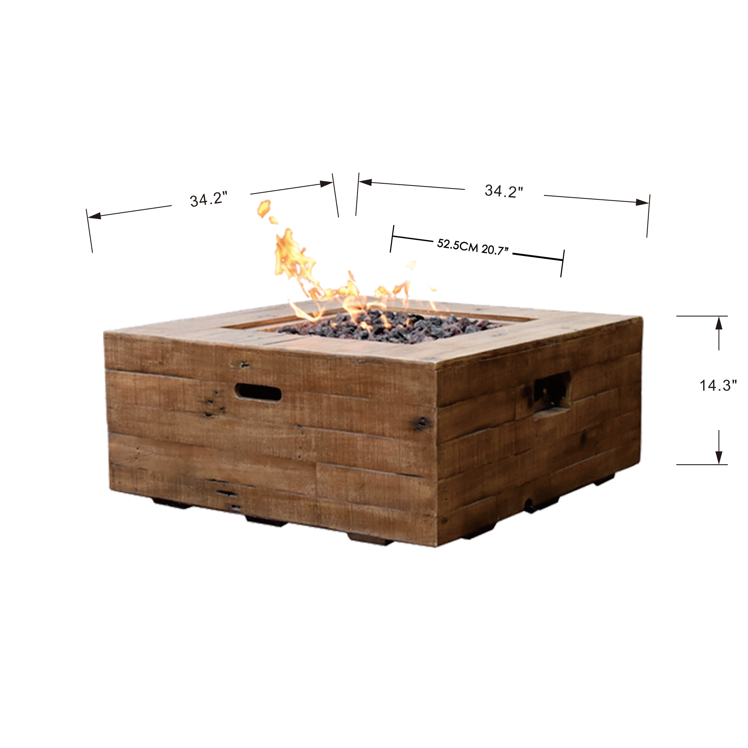 Modeno - Wilton Fire Table Redwood - Liquid Propane