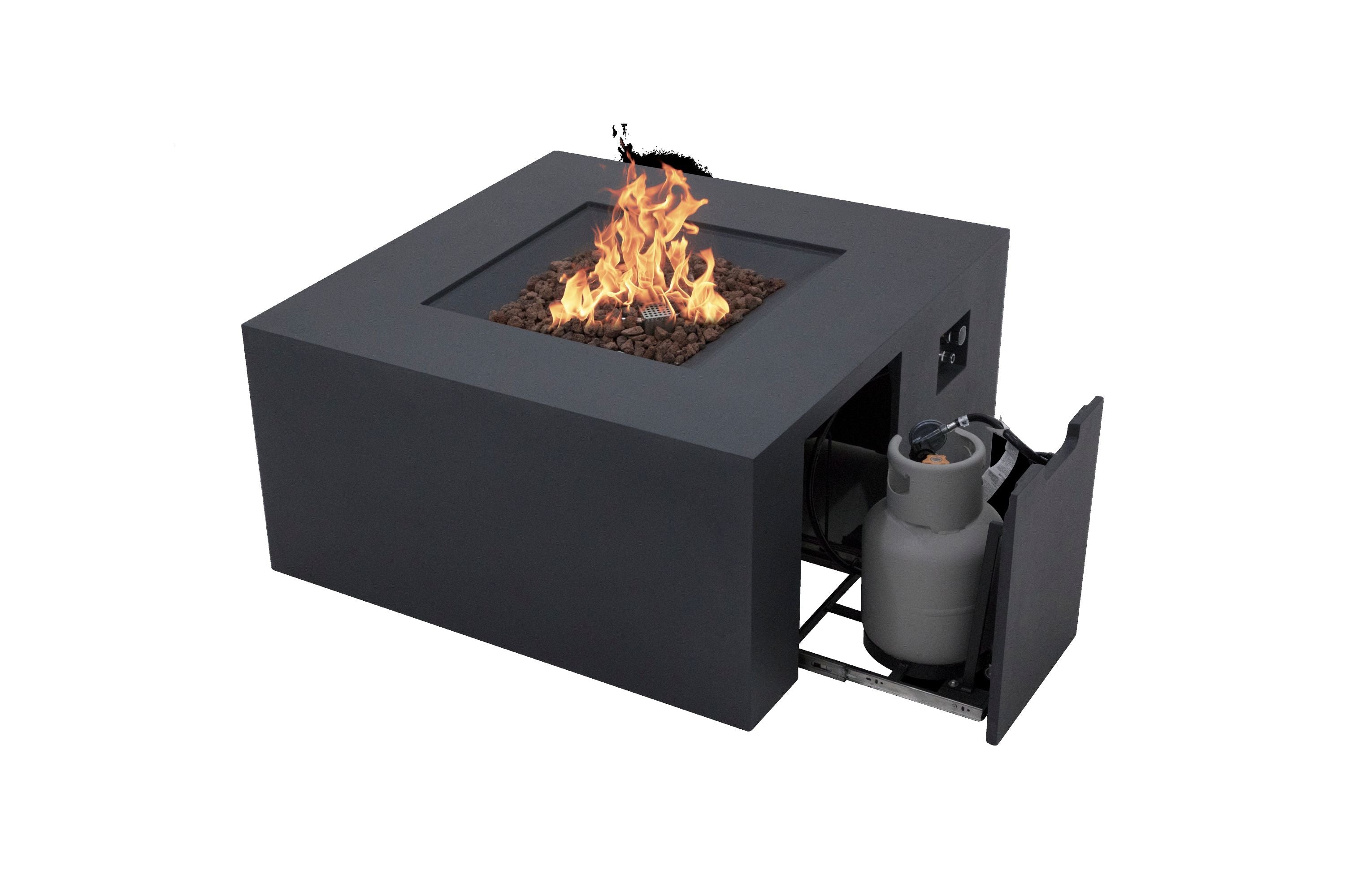 Elementi - Rocky Fire Table - Dark Gray - Liquid Propane
