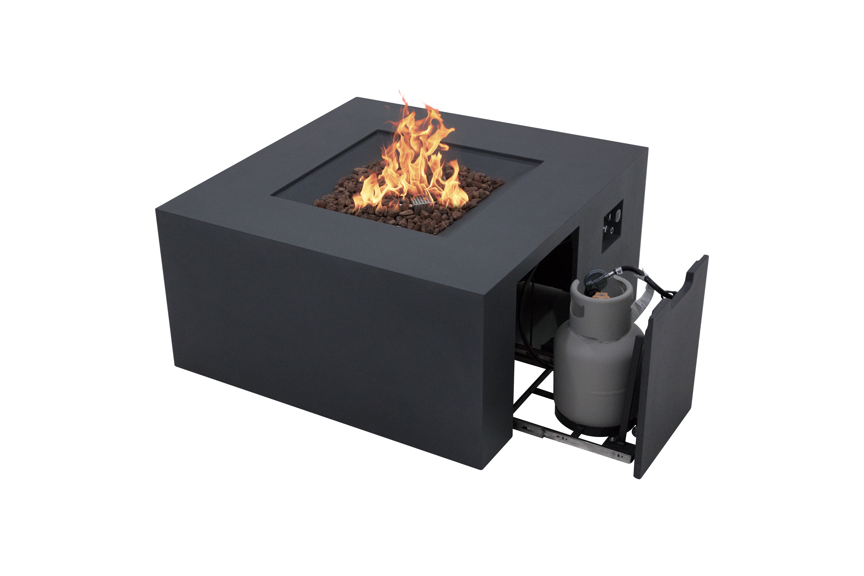 Elementi - Rocky Fire Table - Dark Gray - Liquid Propane