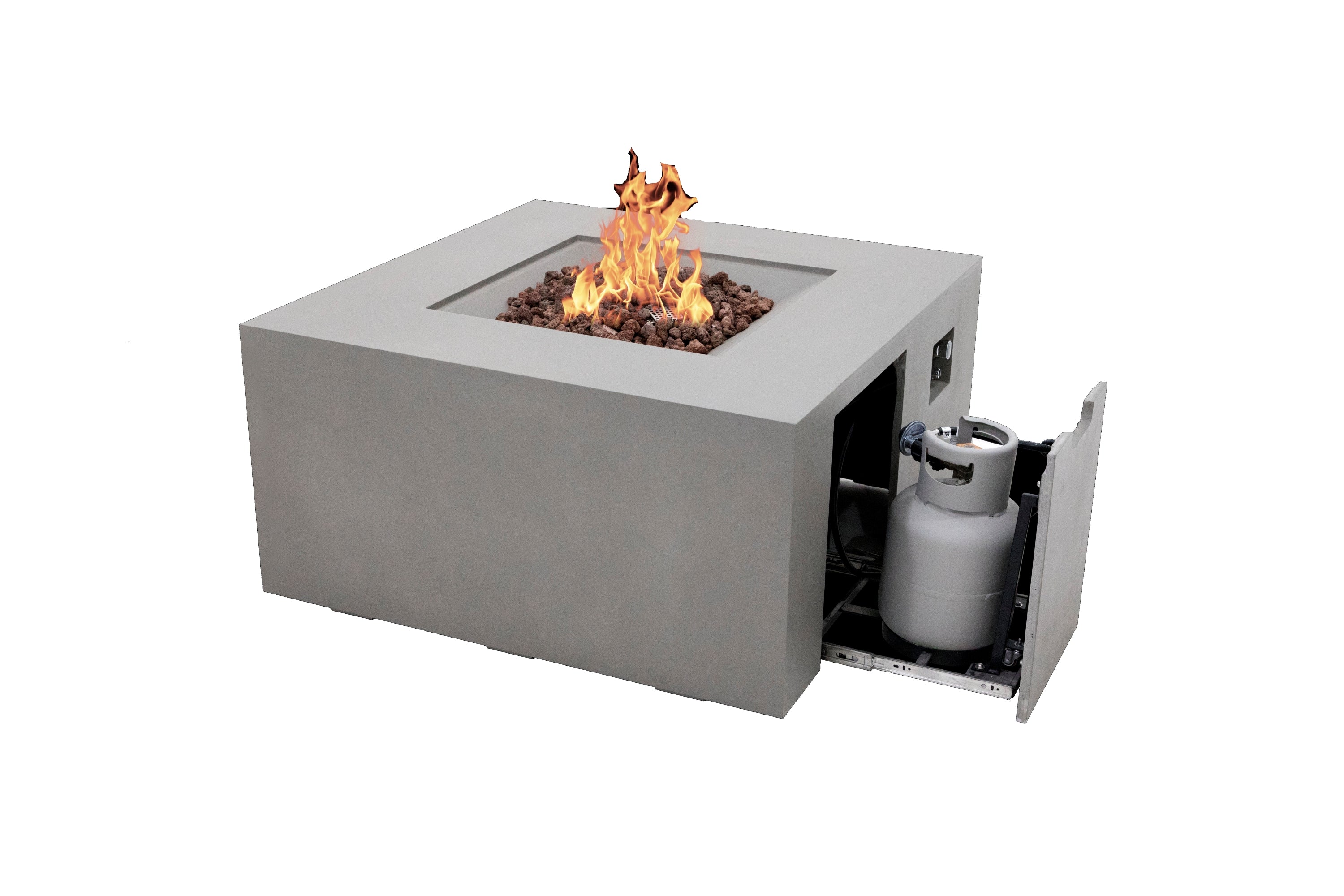 Elementi - Rocky Fire Table - Light Gray - Liquid Propane
