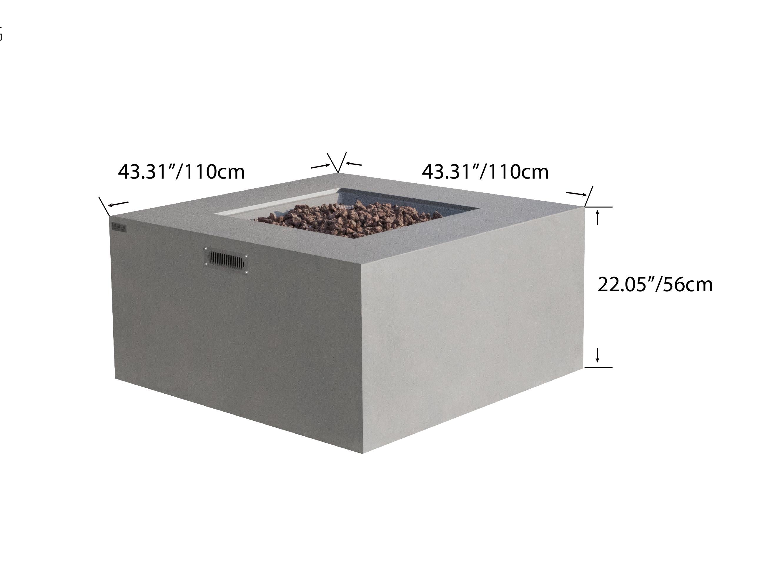 Elementi - Rocky Fire Table - Light Gray - Liquid Propane