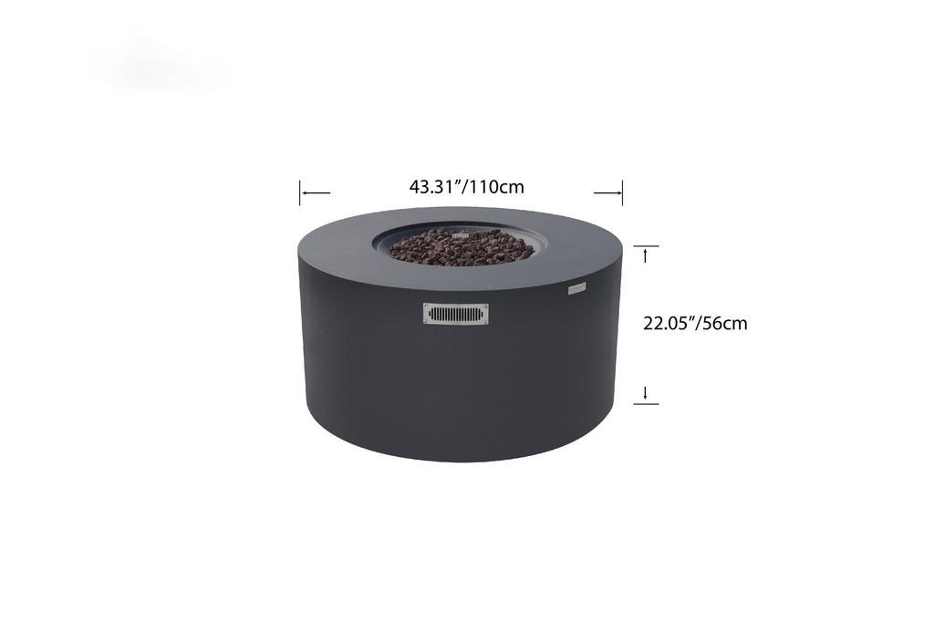 Elementi - Pacaya Fire Table - Dark Gray - Liquid Propane