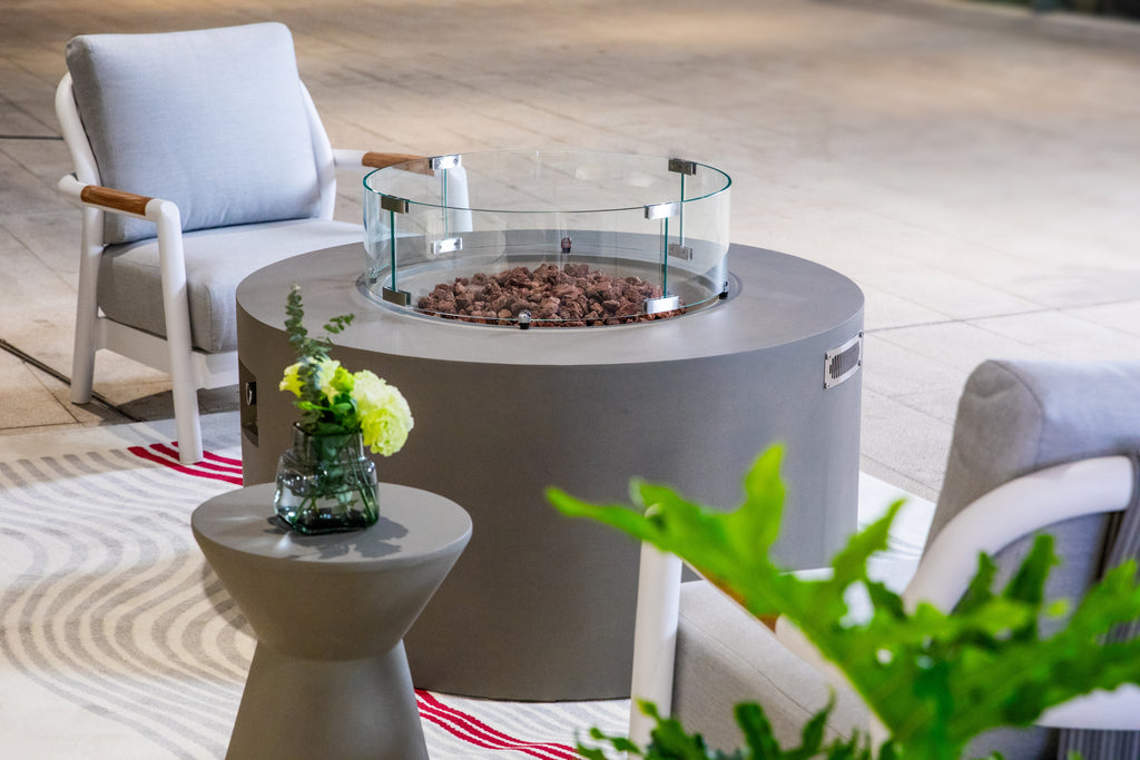 Elementi - Pacaya Fire Table - Light Gray - Liquid Propane