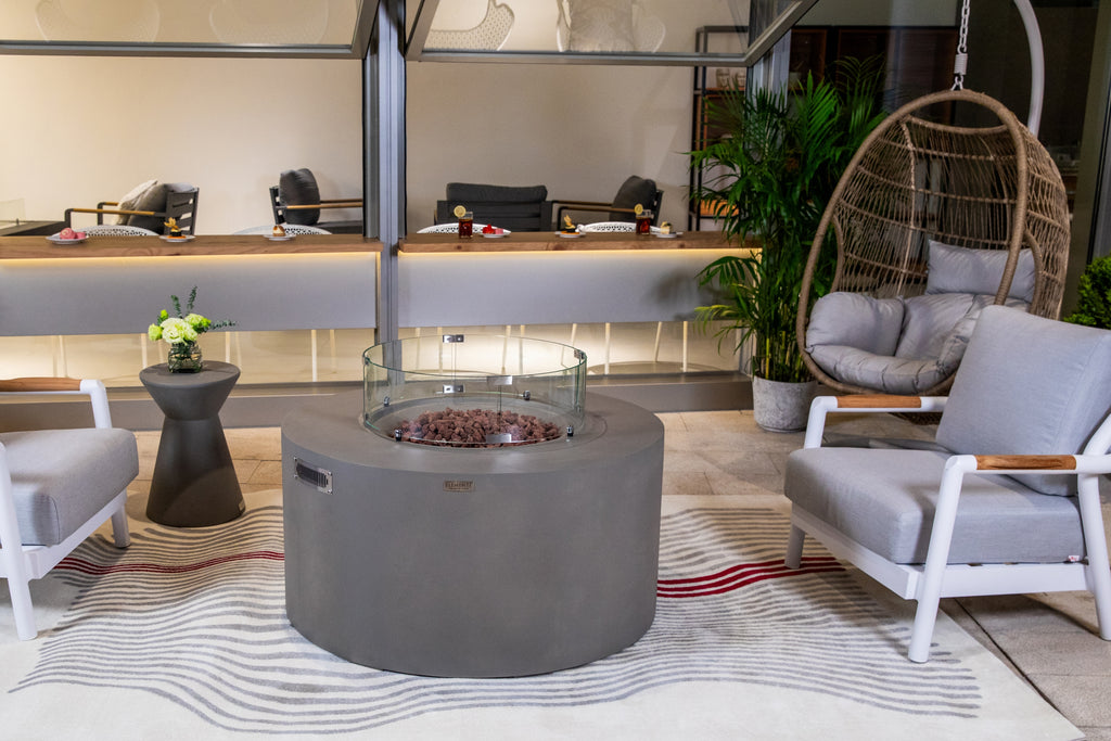 Elementi - Pacaya Fire Table - Light Gray - Liquid Propane