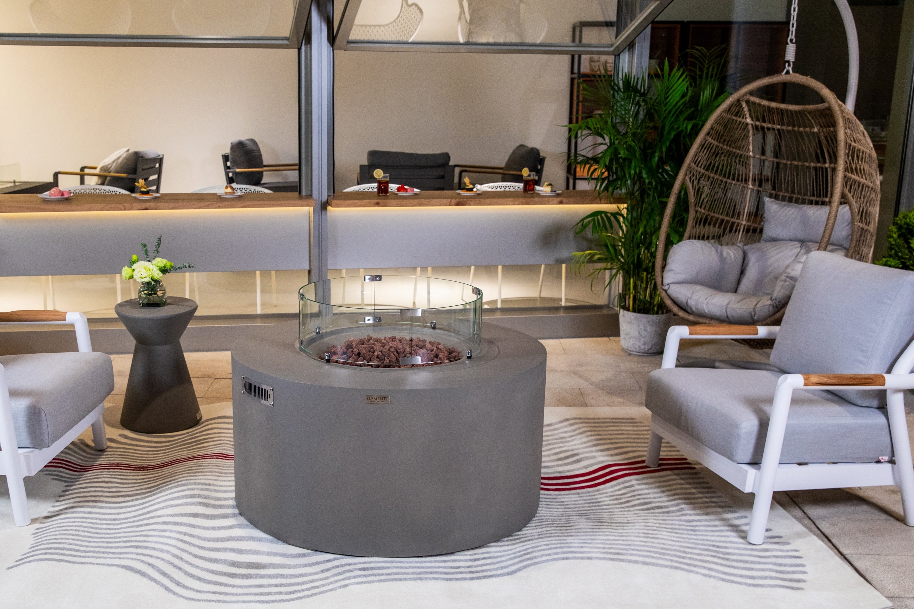 Elementi - Pacaya Fire Table - Light Gray - Liquid Propane