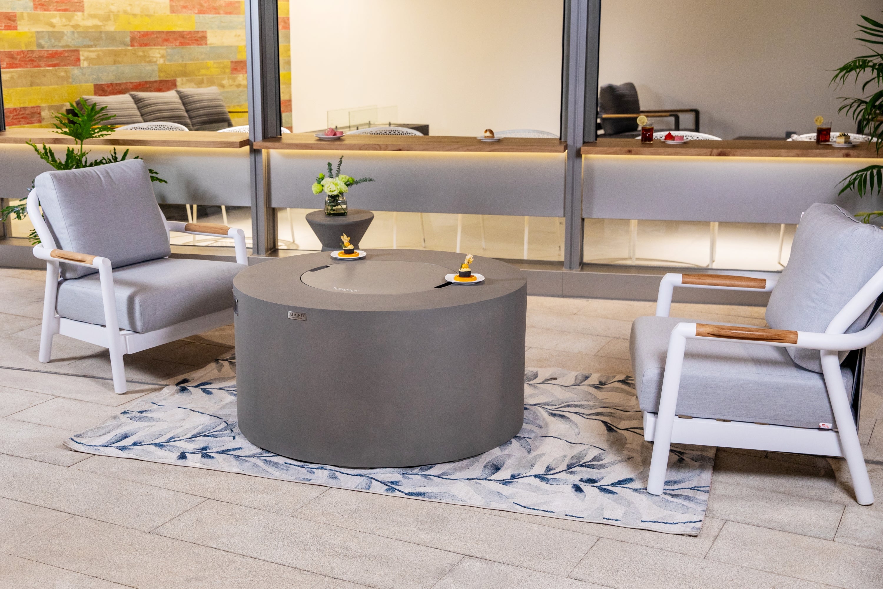 Elementi - Pacaya Fire Table - Light Gray - Liquid Propane