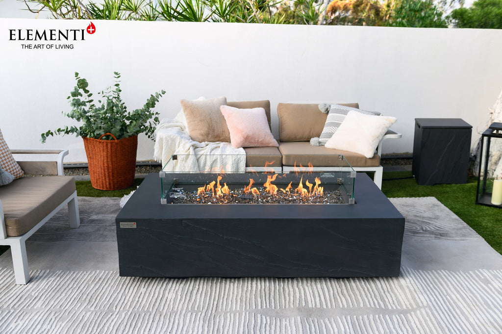 Elementi Plus - Cape Town Fire Table - Slate Black Rectangle - Natural Gas