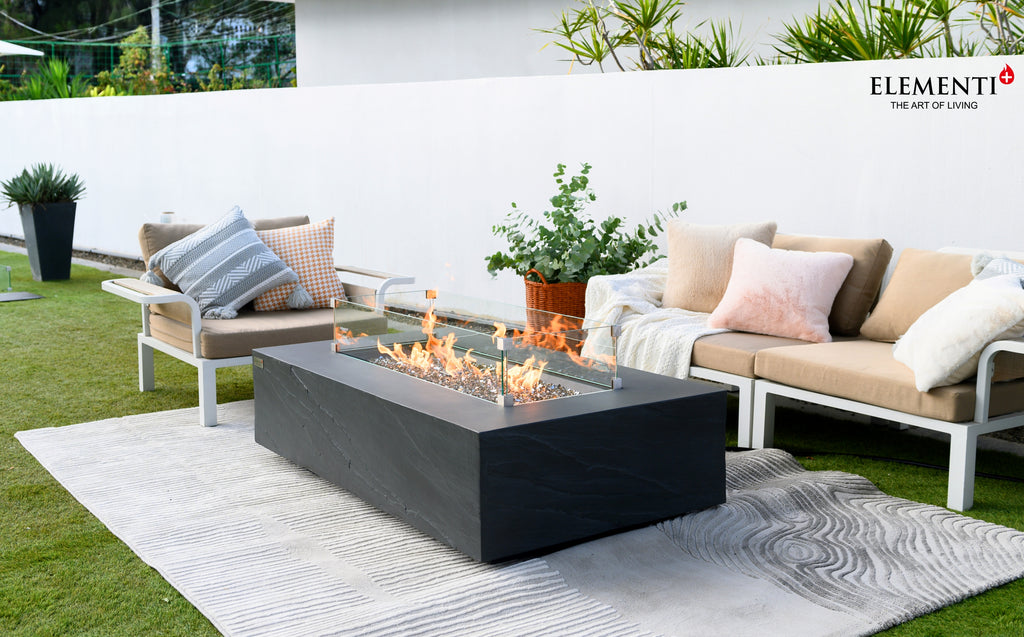 Elementi Plus - Cape Town Fire Table - Slate Black Rectangle - Natural Gas