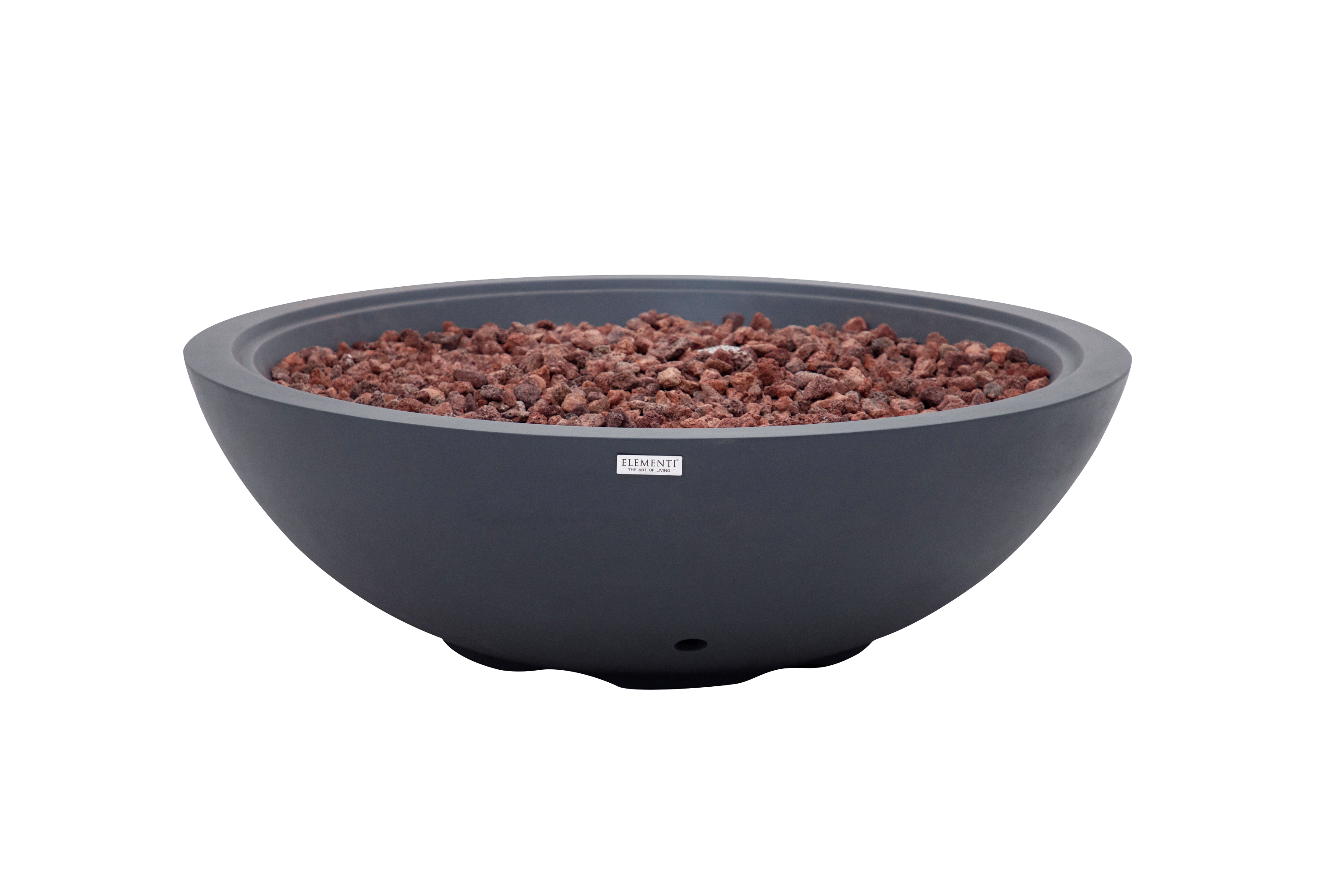 Elementi Plus - Foyer rond Rose Bowl - Gris foncé - Gaz naturel 