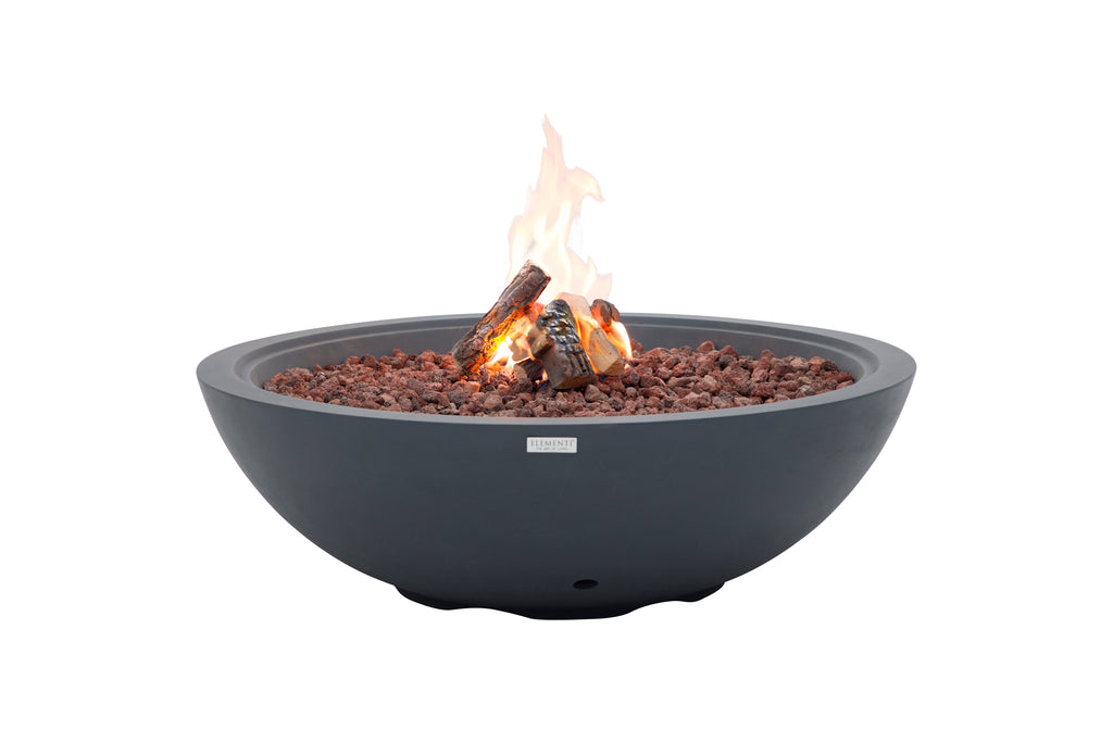 Elementi Plus - Foyer rond Rose Bowl - Gris foncé - Gaz naturel 
