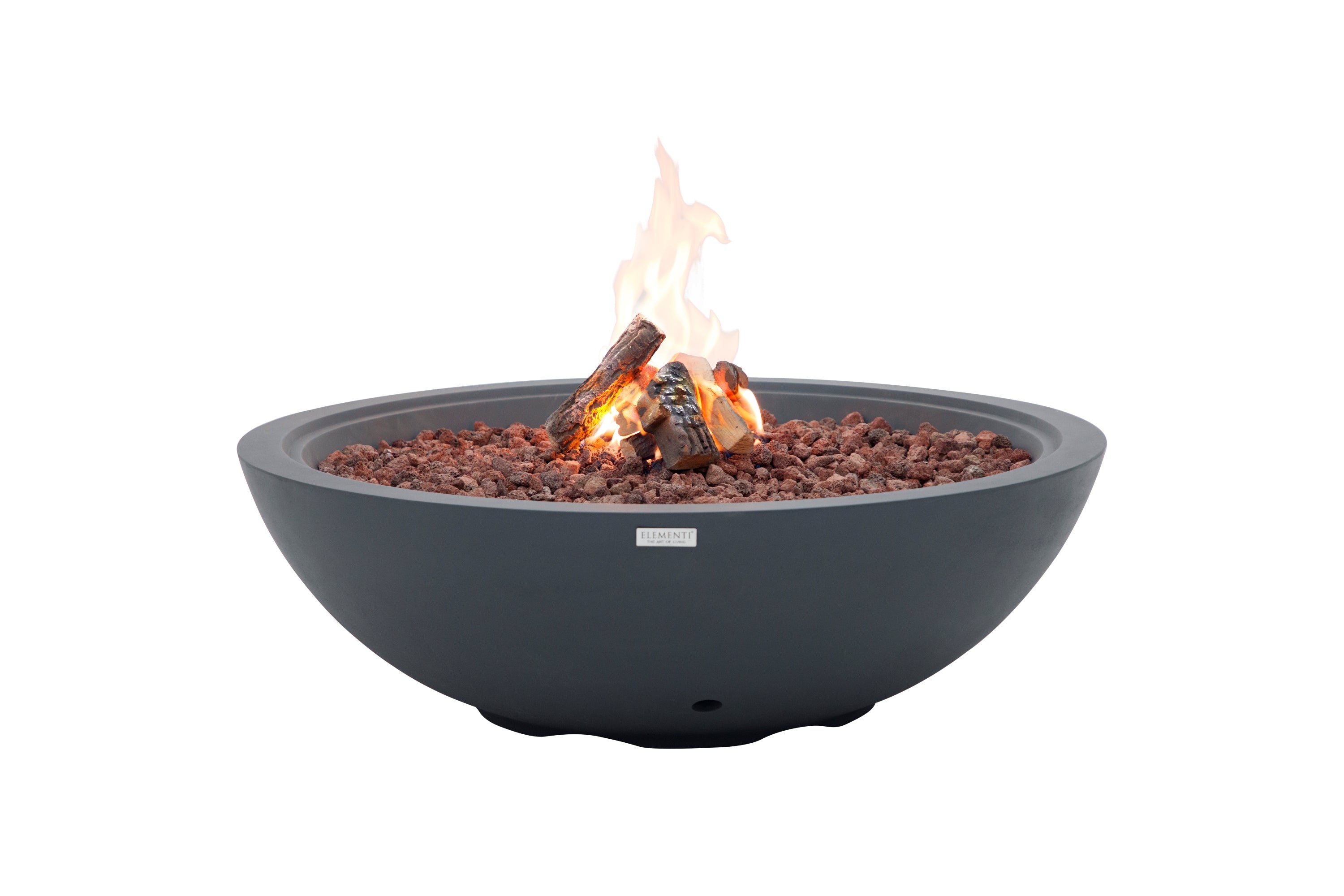 Elementi Plus - Foyer rond Rose Bowl - Gris foncé - Gaz naturel 