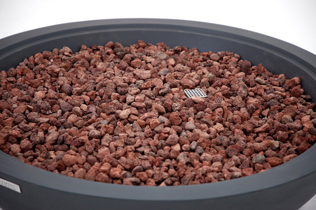 Elementi Plus - Foyer rond Rose Bowl - Gris foncé - Gaz naturel 