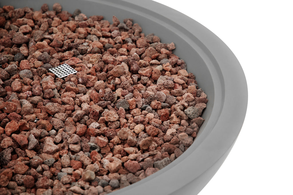 Elementi Plus - Foyer rond Rose Bowl - Gris clair - Propane liquide 