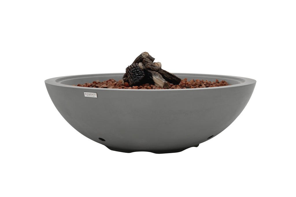Elementi Plus - Foyer rond Rose Bowl - Gris clair - Propane liquide 