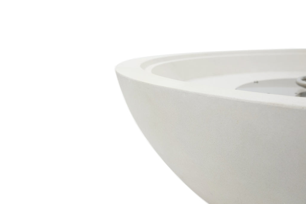 Elementi Plus - Rose Bowl Round Fire Pit - Sandstone Texture - Cream White - Natural Gas