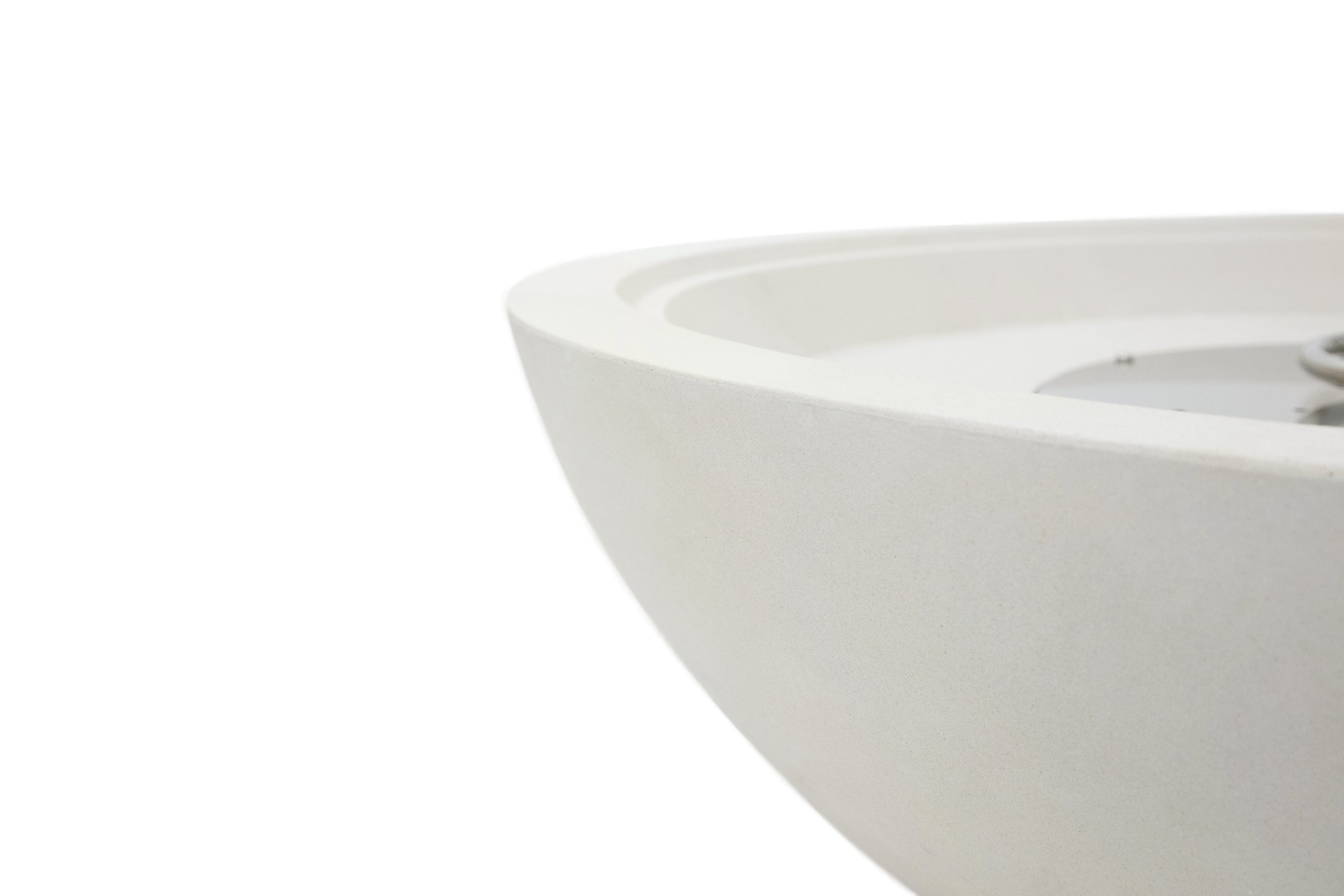 Elementi Plus - Rose Bowl Round Fire Pit - Sandstone Texture - Cream White - Natural Gas