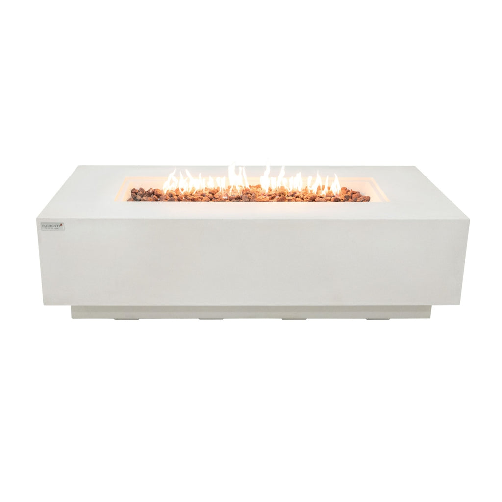 Sarasota Fire Table - Frosted Cream White - Liquid Propane - Main View - Elementi Fires