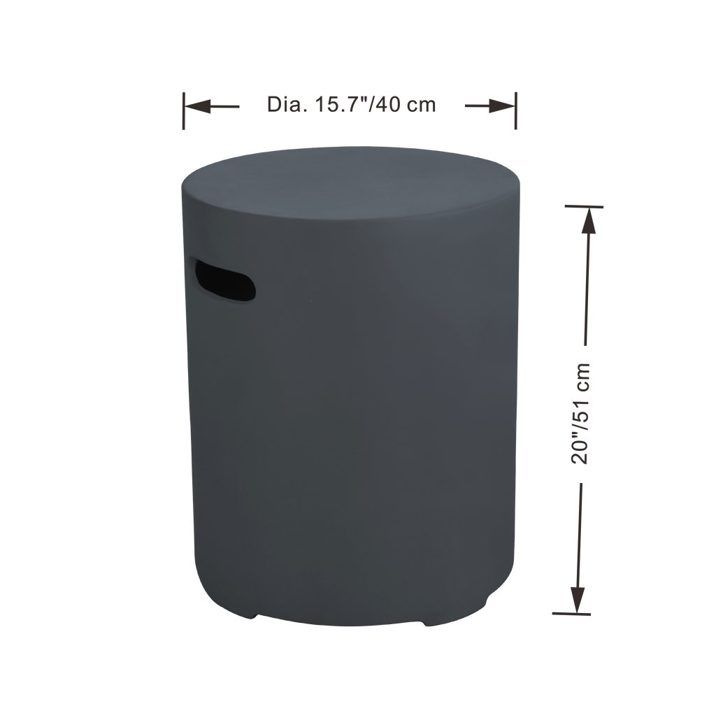 Elementi - Round Tank Cover - Smooth Finish - Dark Gray