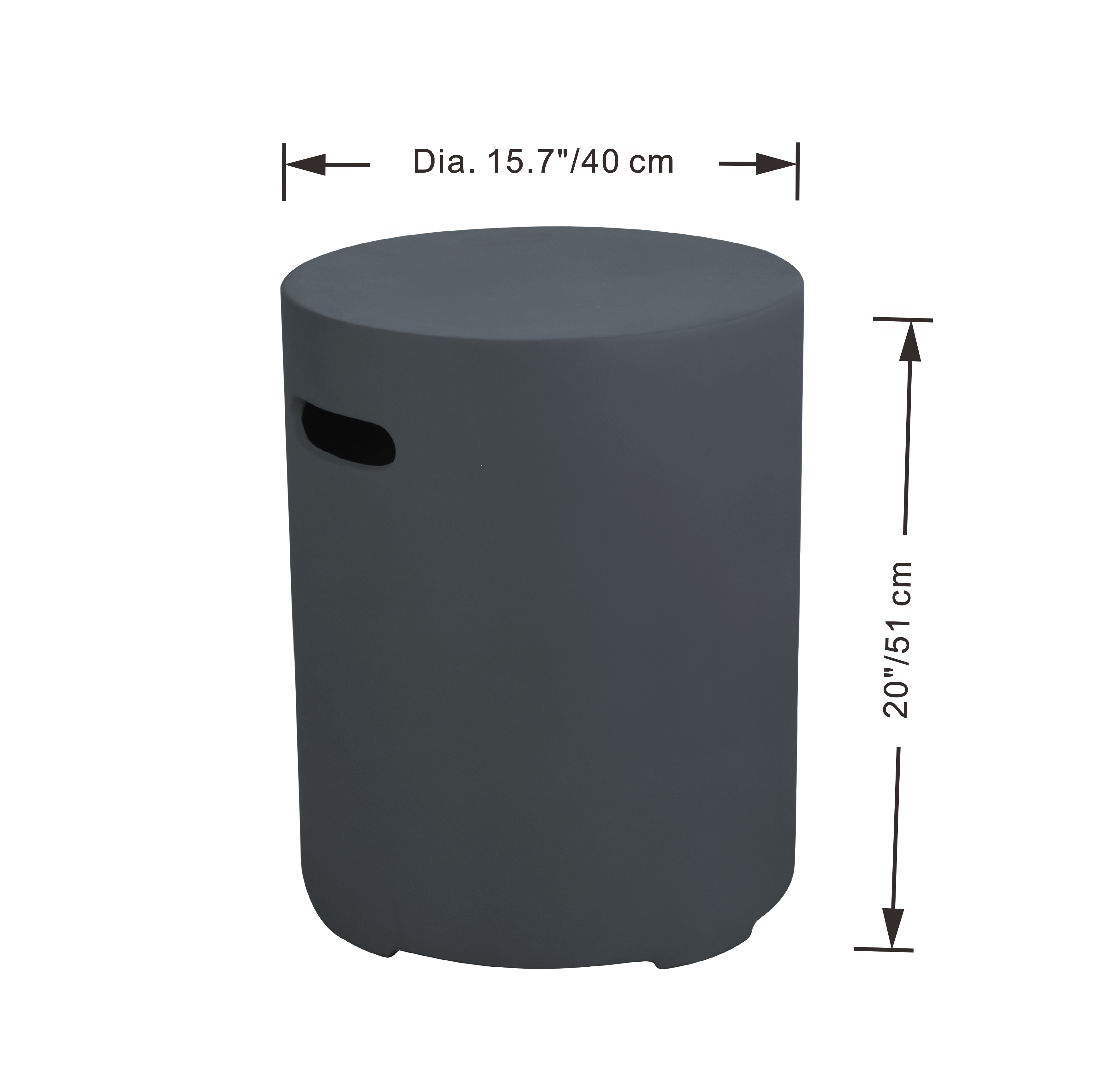 Elementi - Round Tank Cover - Smooth Finish - Dark Gray