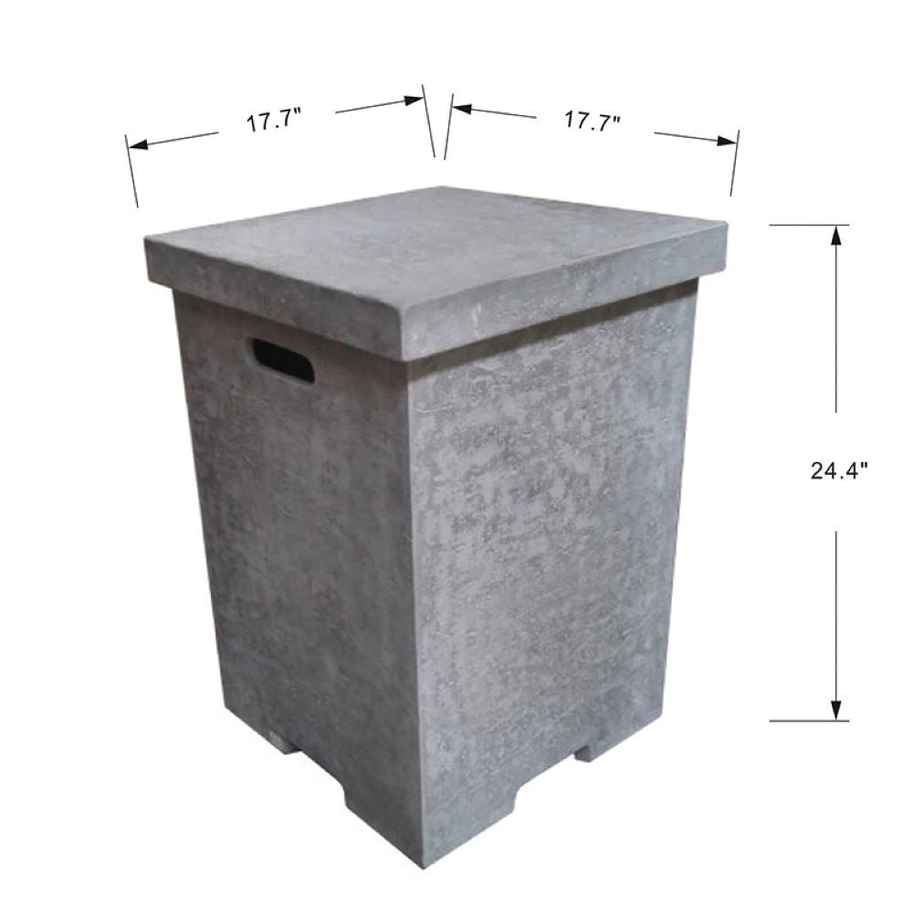 Elementi - Couvercle de réservoir carré avec couvercle amovible - Finition texturée - Gris clair 