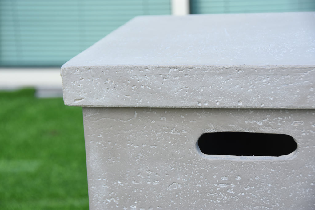 Elementi - Couvercle de réservoir carré avec couvercle amovible - Finition texturée - Gris clair 