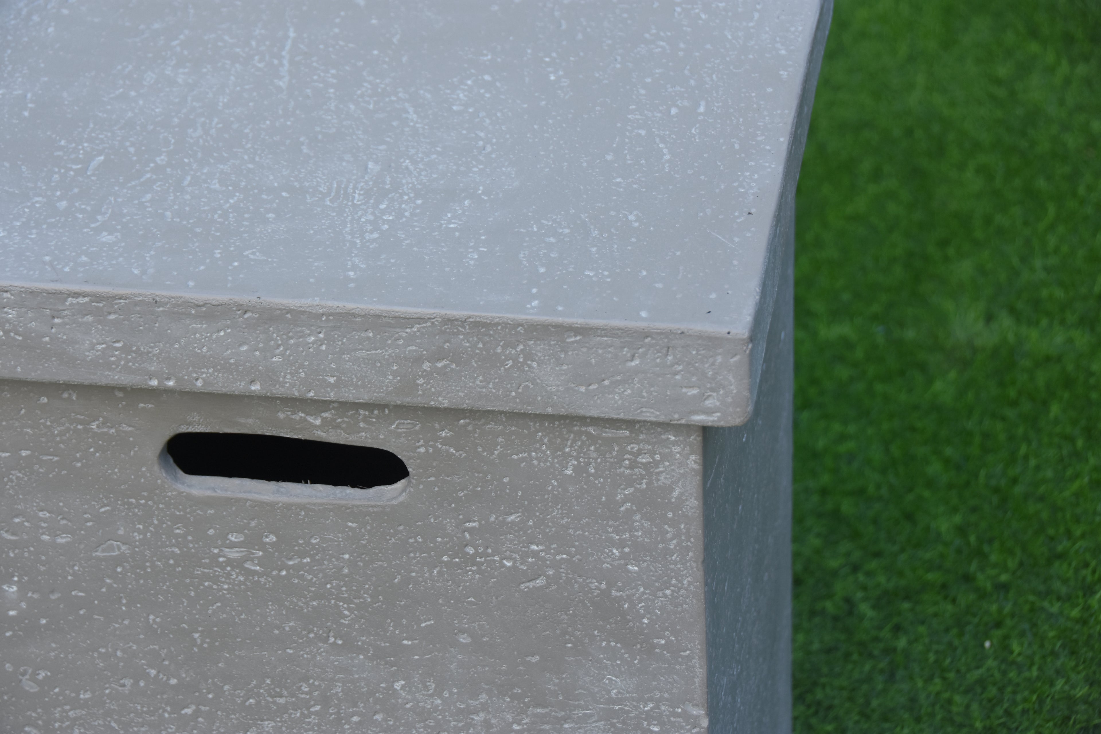 Elementi - Couvercle de réservoir carré avec couvercle amovible - Finition texturée - Gris clair 
