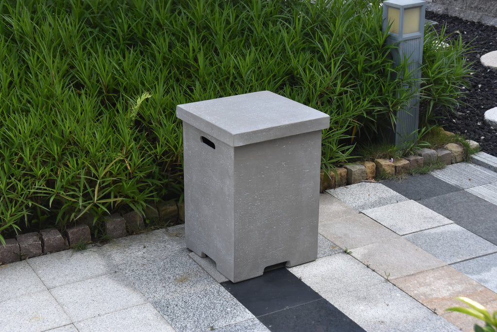 Elementi - Couvercle de réservoir carré avec couvercle amovible - Finition texturée - Gris clair 