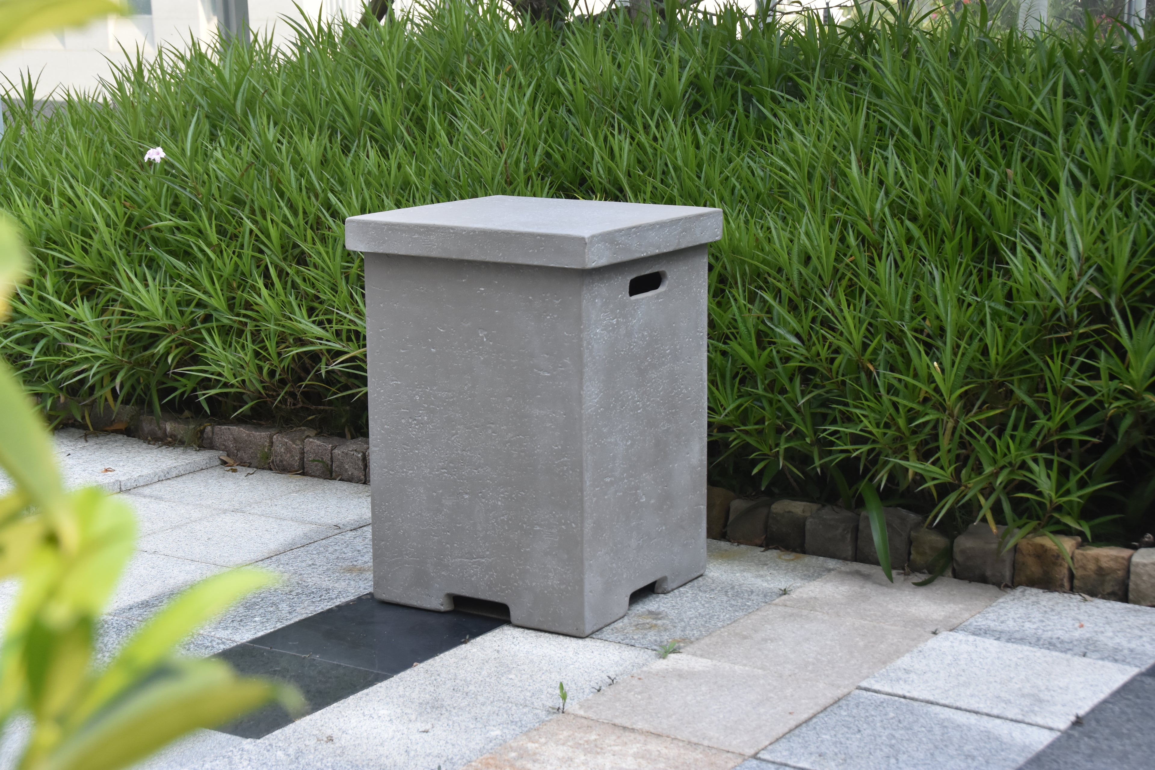 Elementi - Couvercle de réservoir carré avec couvercle amovible - Finition texturée - Gris clair 