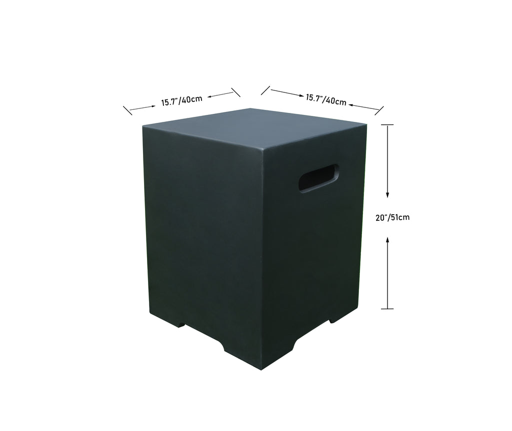 Modeno - Cache-réservoir carré - Finition lisse - Noir 