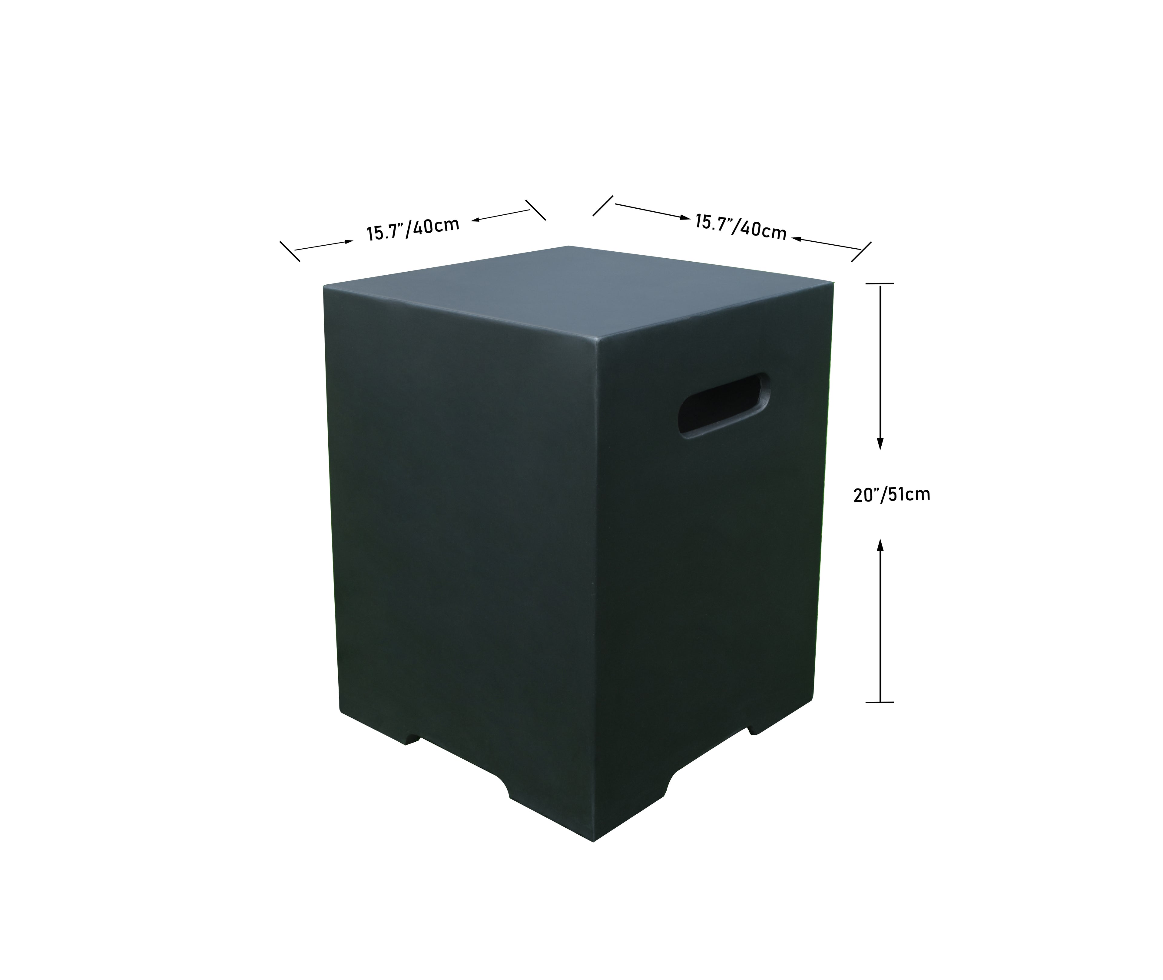 Modeno - Square Tank Cover - Smooth Finish - Black