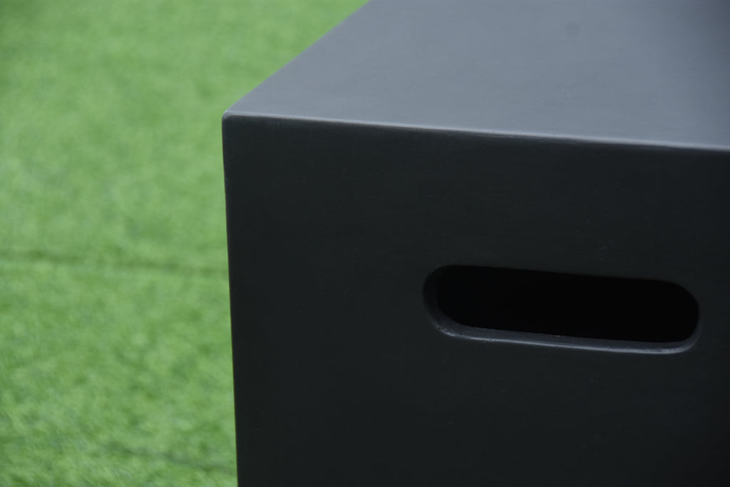 Modeno - Cache-réservoir carré - Finition lisse - Noir 