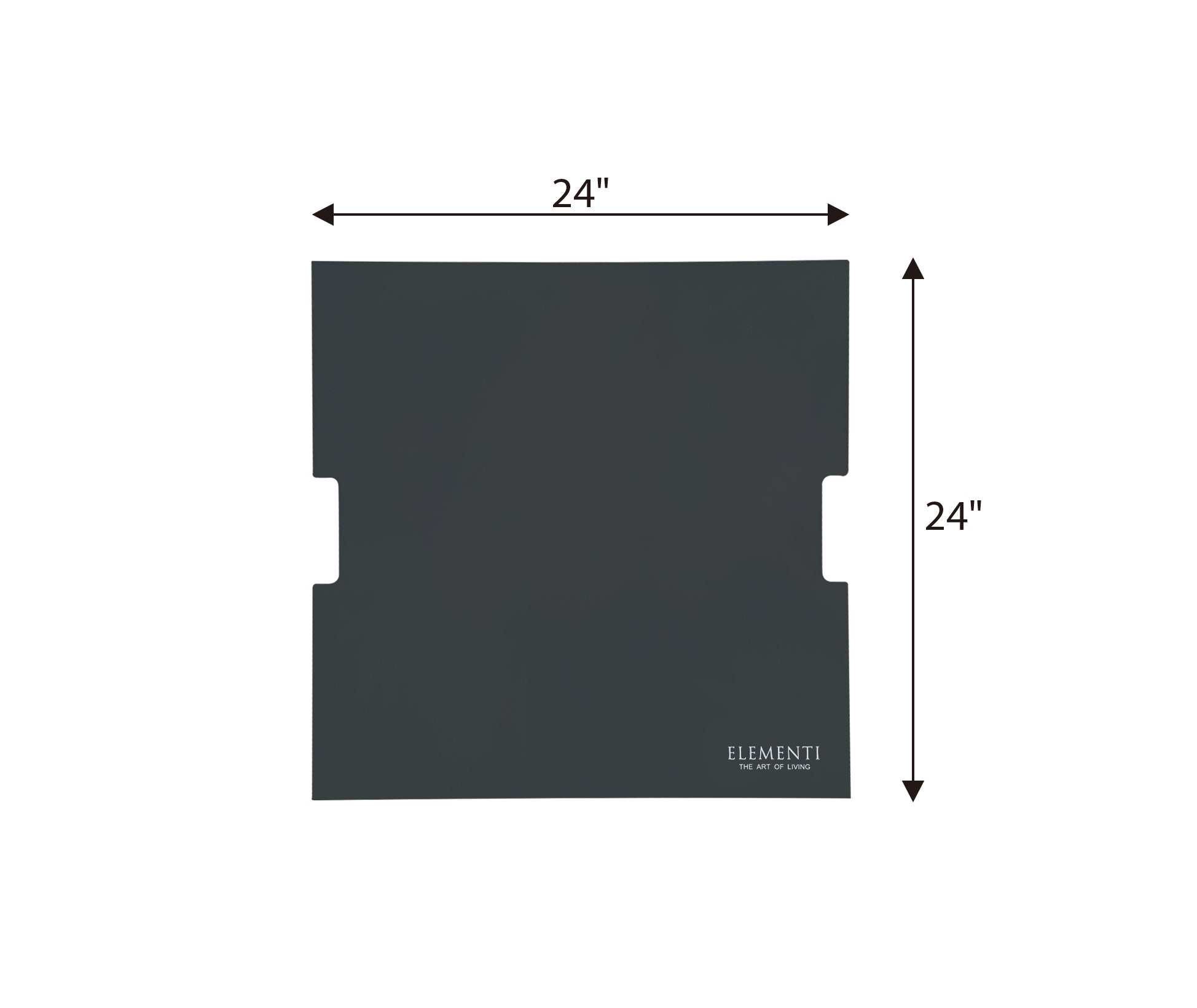 Elementi - Stainless Steel Lid - Square 24" x 24" Dark Gray (OFG310-SS-DG)