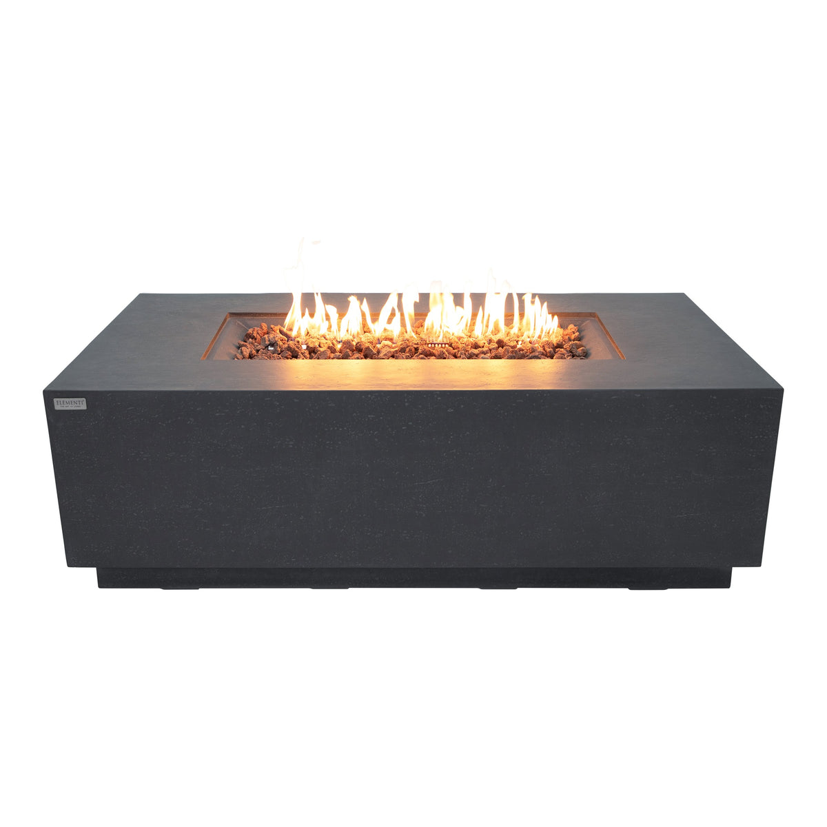 Elementi Andes Concrete Fire Table Dark Gray - Active Flame Studio Hero View